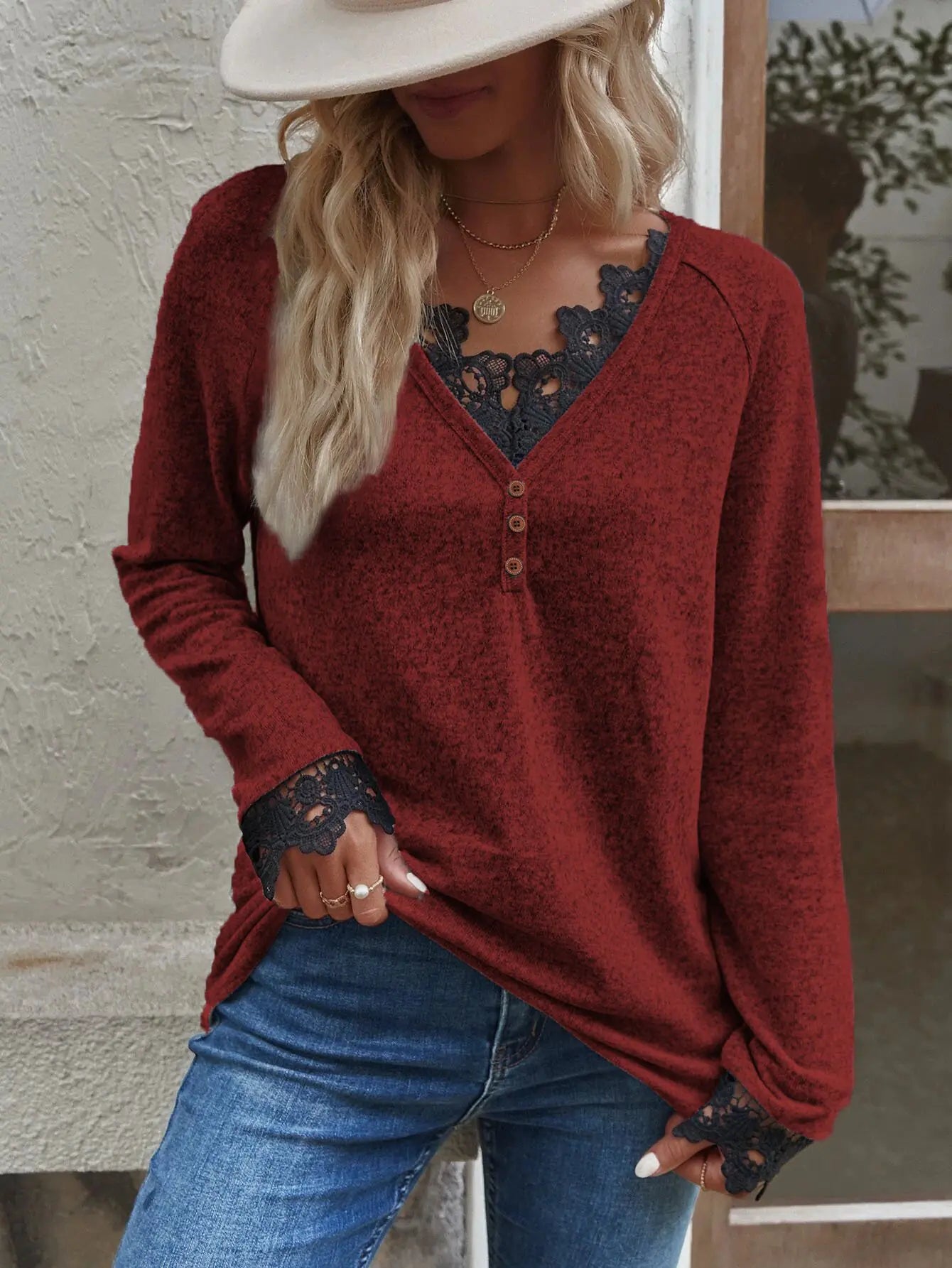 Women's Patchwork Knit T-Shirt Top