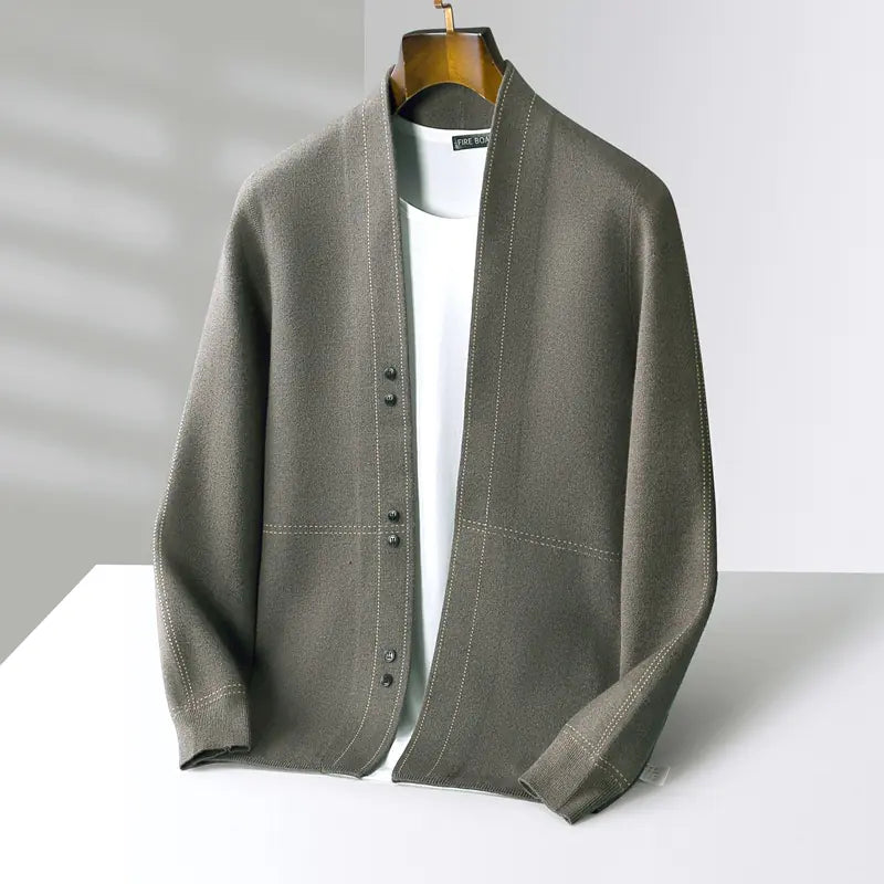 Men's Loose Business Casual V-Neck Knit Cardigan