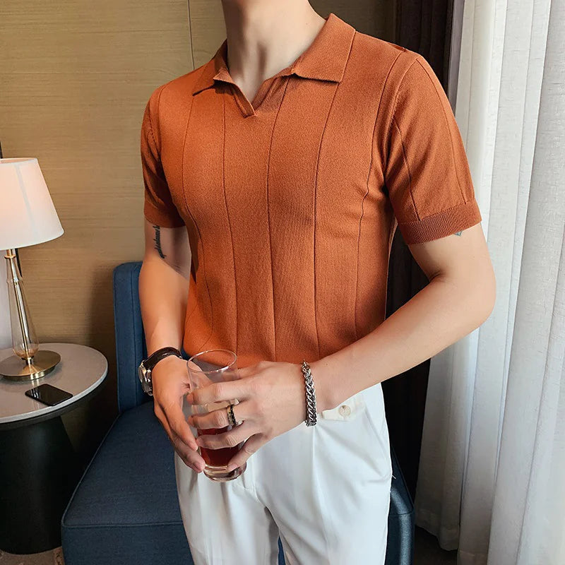 Men's Ice Silk Business Short Sleeve T-shirt