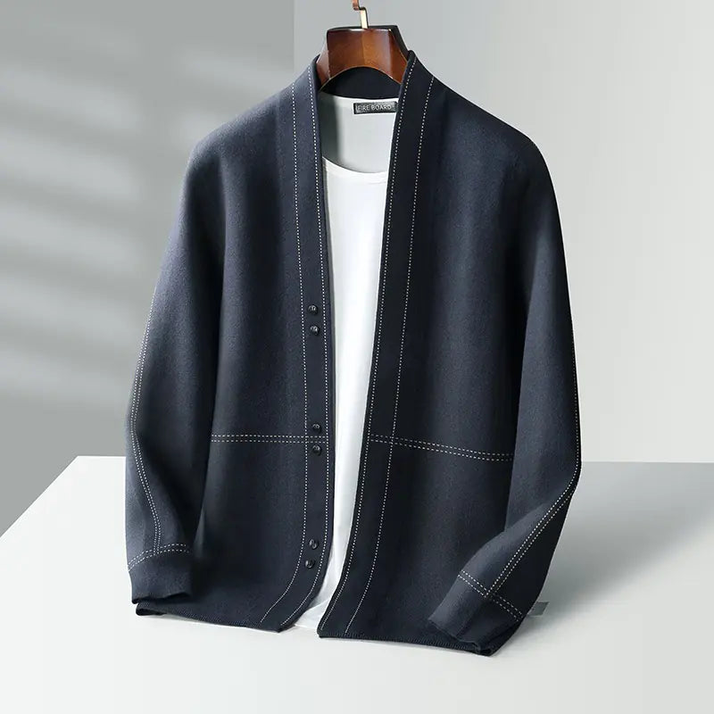 Men's Loose Business Casual V-Neck Knit Cardigan