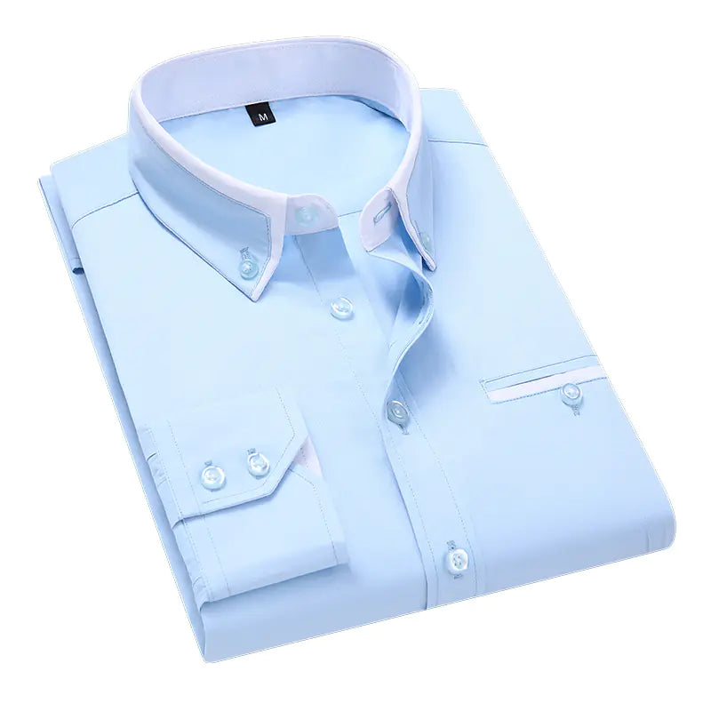 Men's Slim Fit Business Casual Long Sleeve Shirt