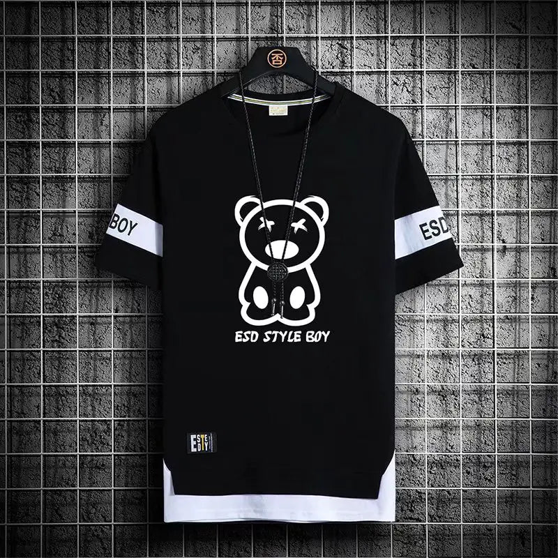 Hip Hop Harajuku Casual Polyester Men's T-Shirt