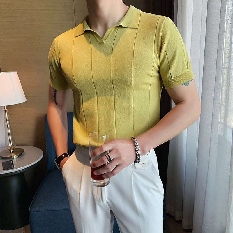 Men's Ice Silk Business Short Sleeve T-shirt