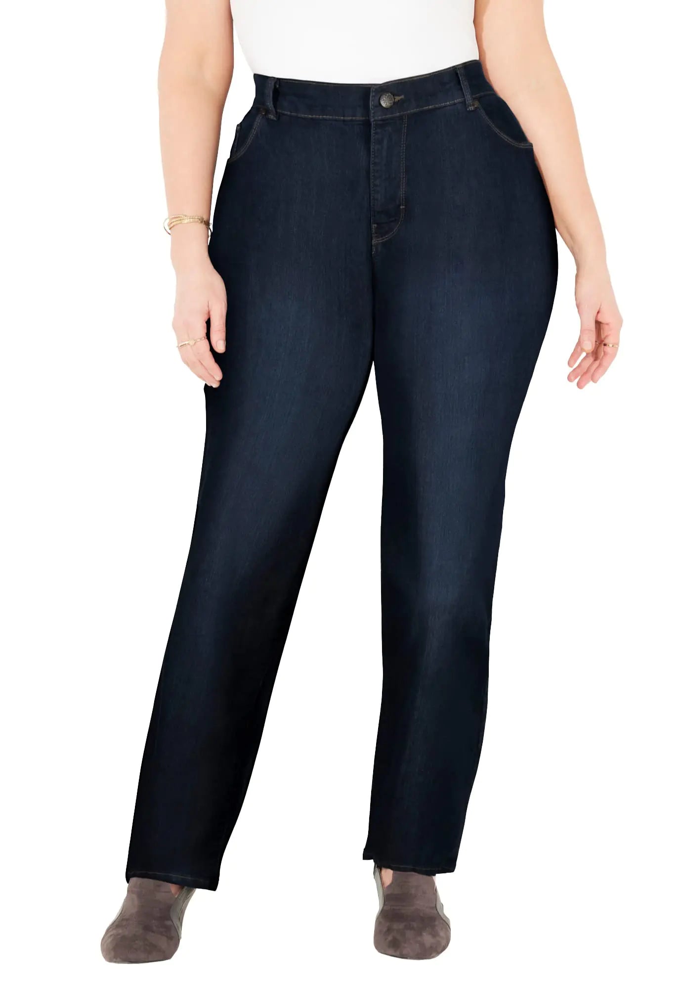 Catherines Womens Plus Size Right Fit Curvy Jean - 28 W Bourbon Wash