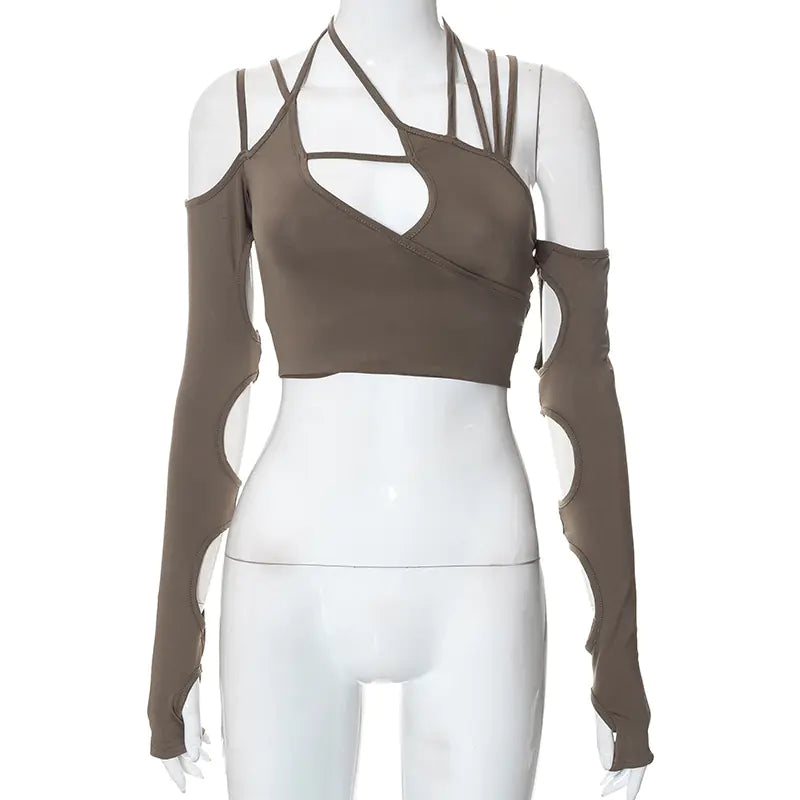 Q21TP294 Women's Summer Solid Color Crop Top Top