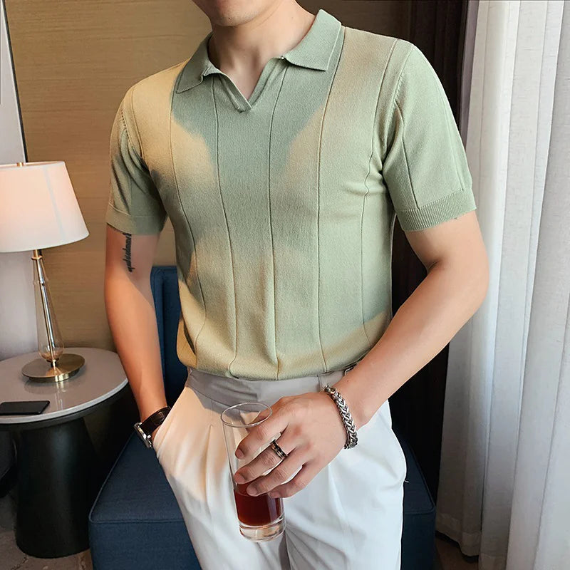 Men's Ice Silk Business Short Sleeve T-shirt