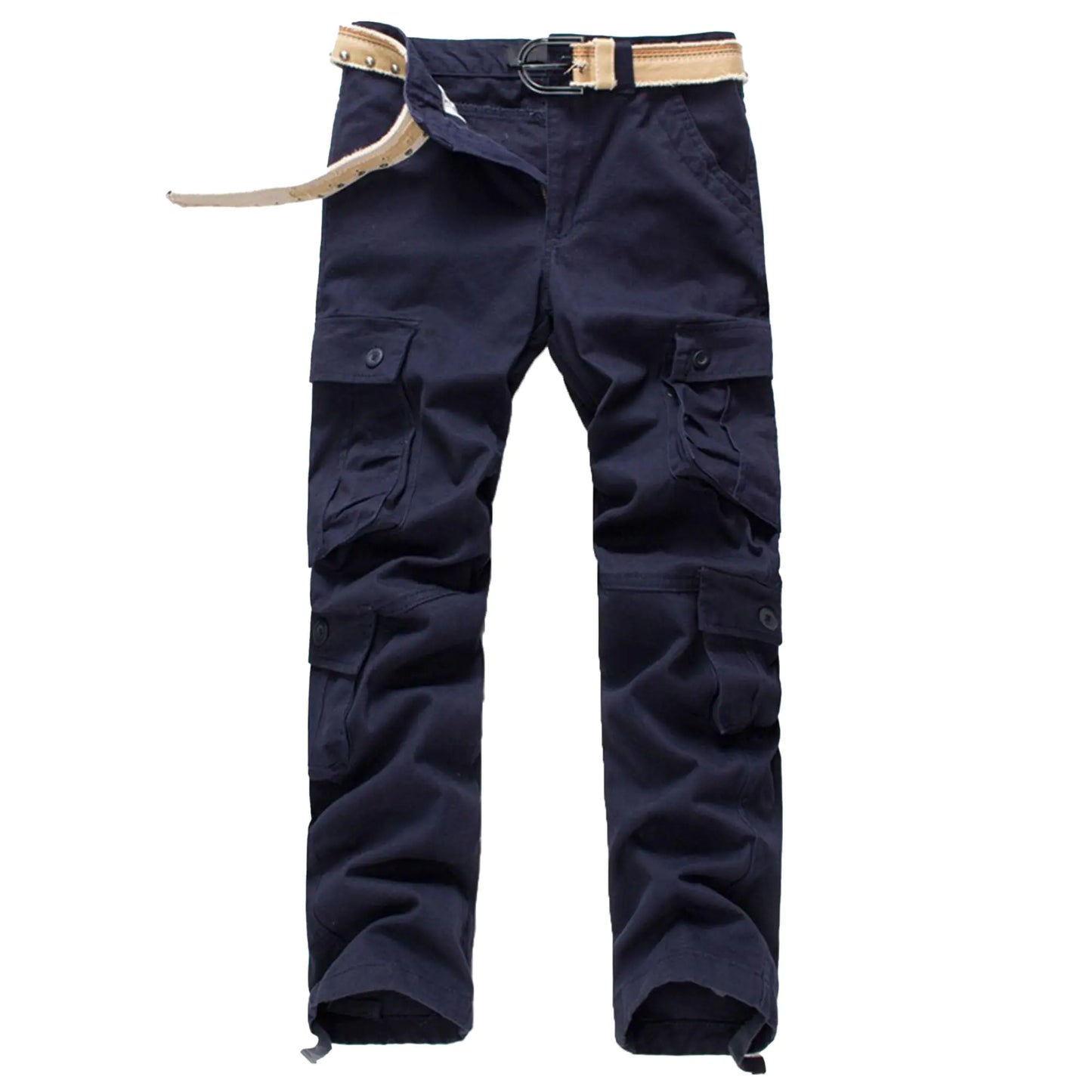 Mens Relaxed Fit Hiking Pants Cotton Casual Cargo Active Military Combat Trousers Lightweight Work Pants (Dark blueB136)