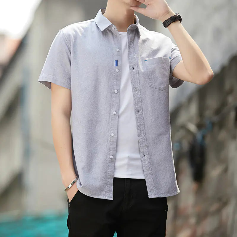 Men's Summer Short Sleeve Business Casual Shirt