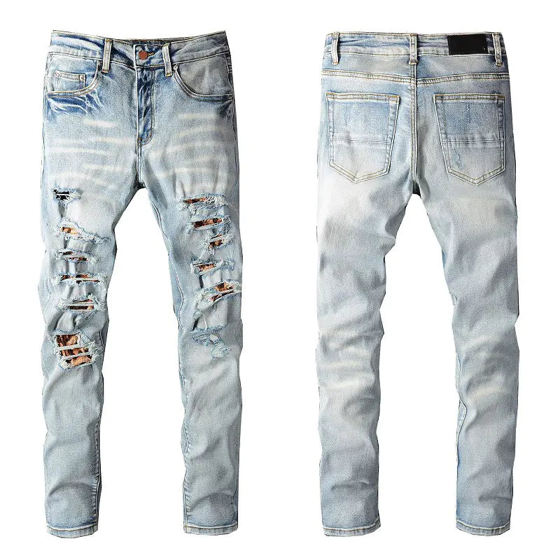 Light Blue Distressed Slim Skinny Jeans