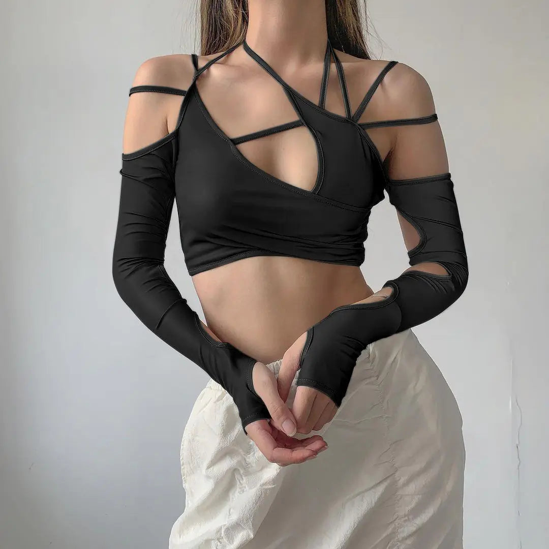 Q21TP294 Women's Summer Solid Color Crop Top Top