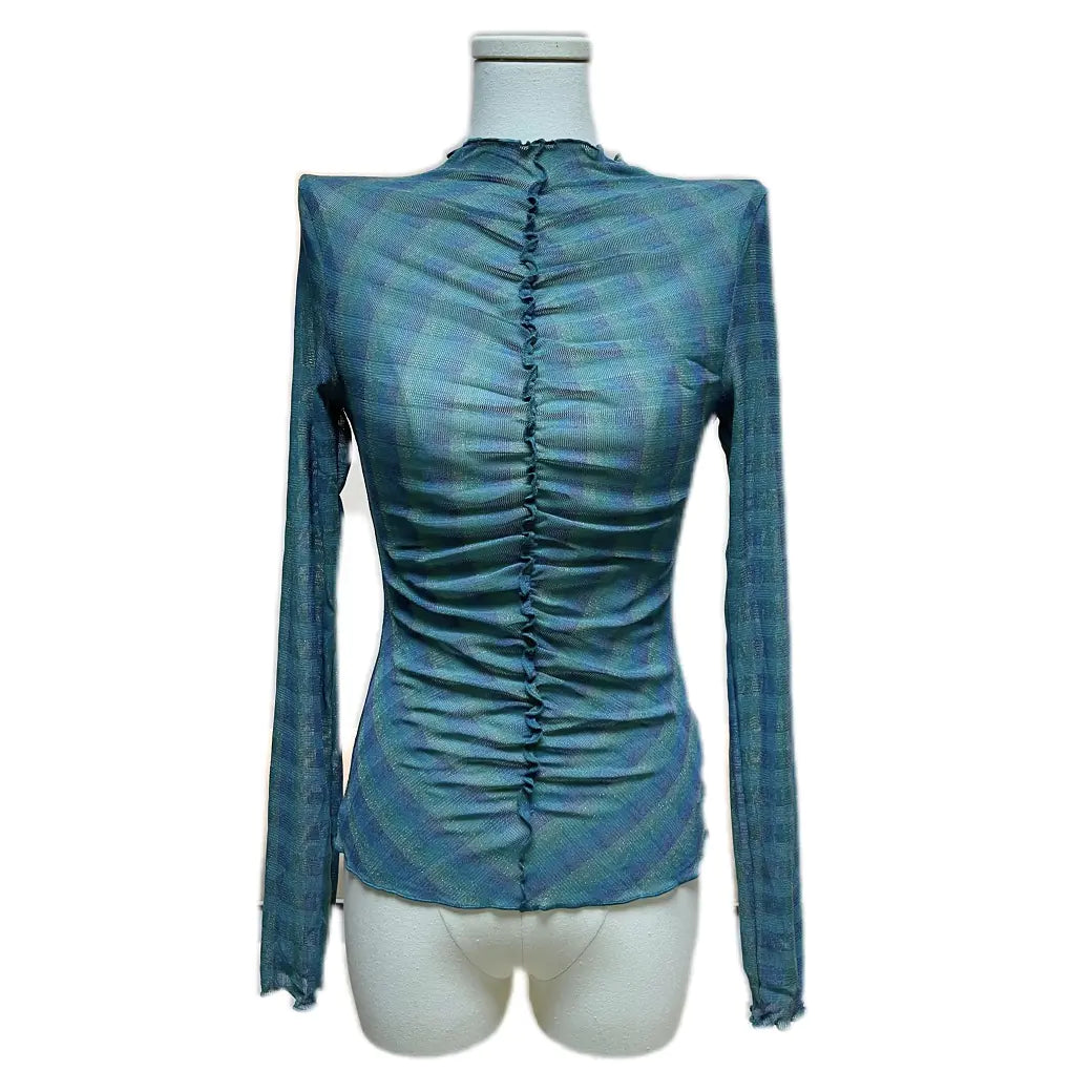 Mesh Micro Sheer Slim Fit Women's Top