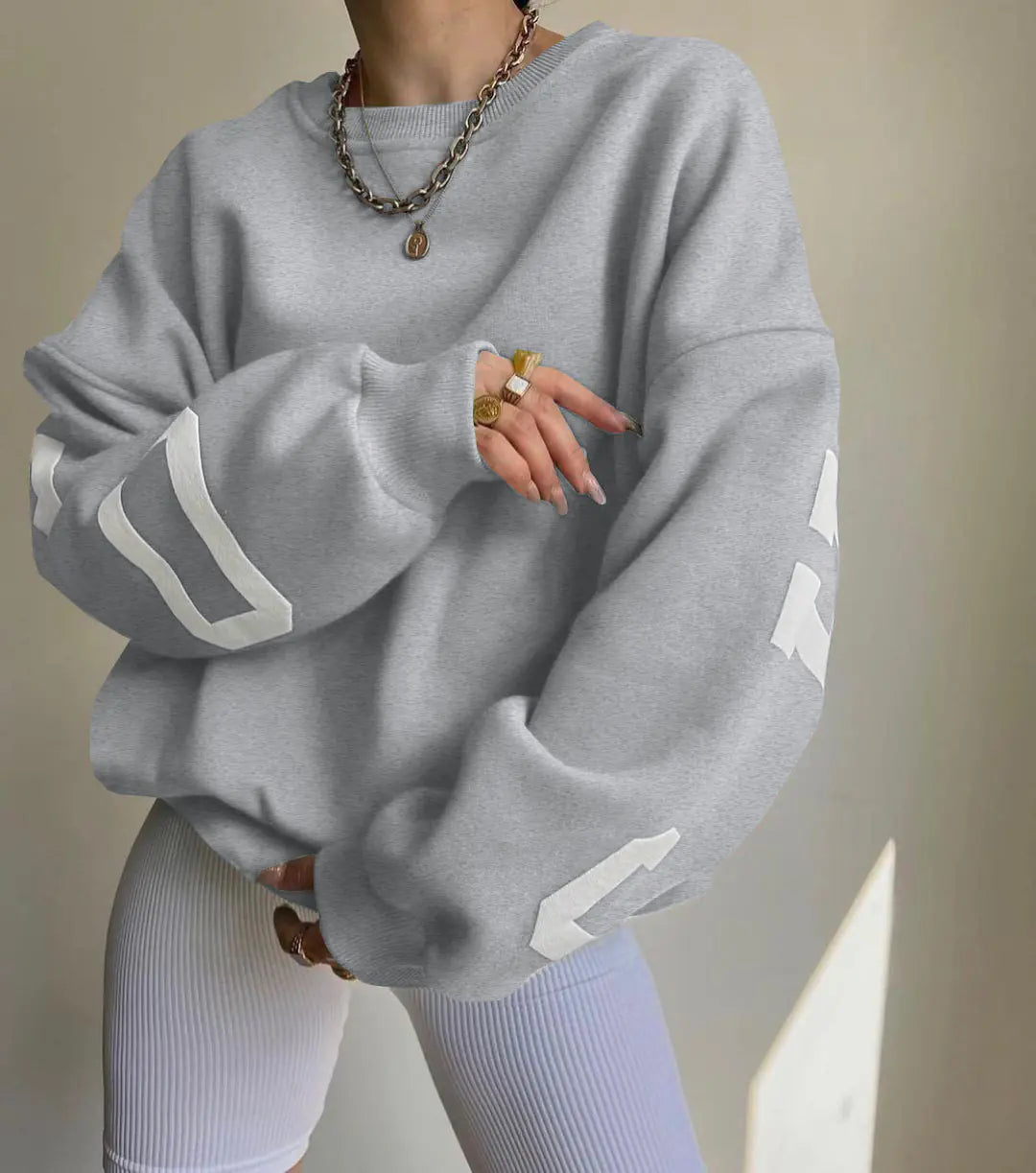 Women's Versatile Fashion Print Thickened Top
