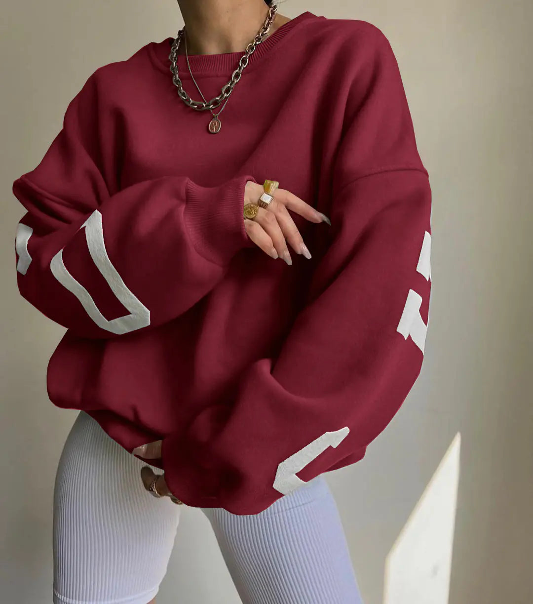 Women's Versatile Fashion Print Thickened Top