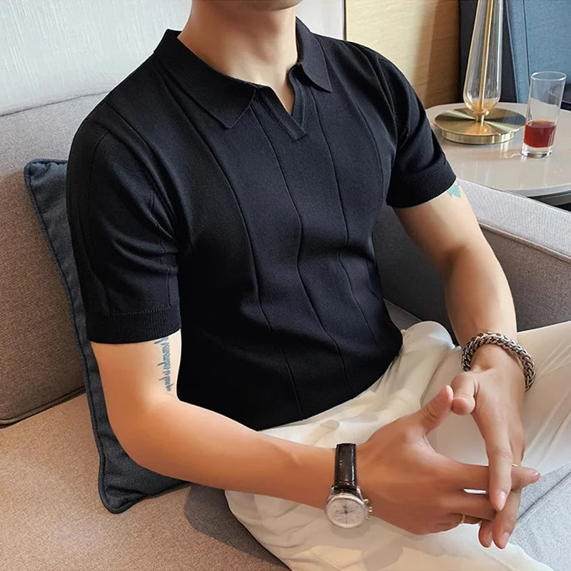 Men's Ice Silk Business Short Sleeve T-shirt
