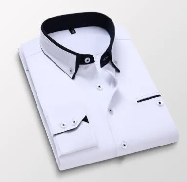Men's Slim Fit Business Casual Long Sleeve Shirt