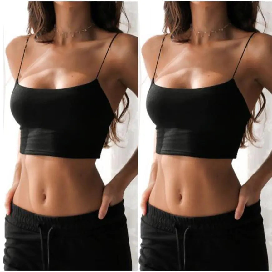 Summer Women's Solid Color Crop Top Tank Top