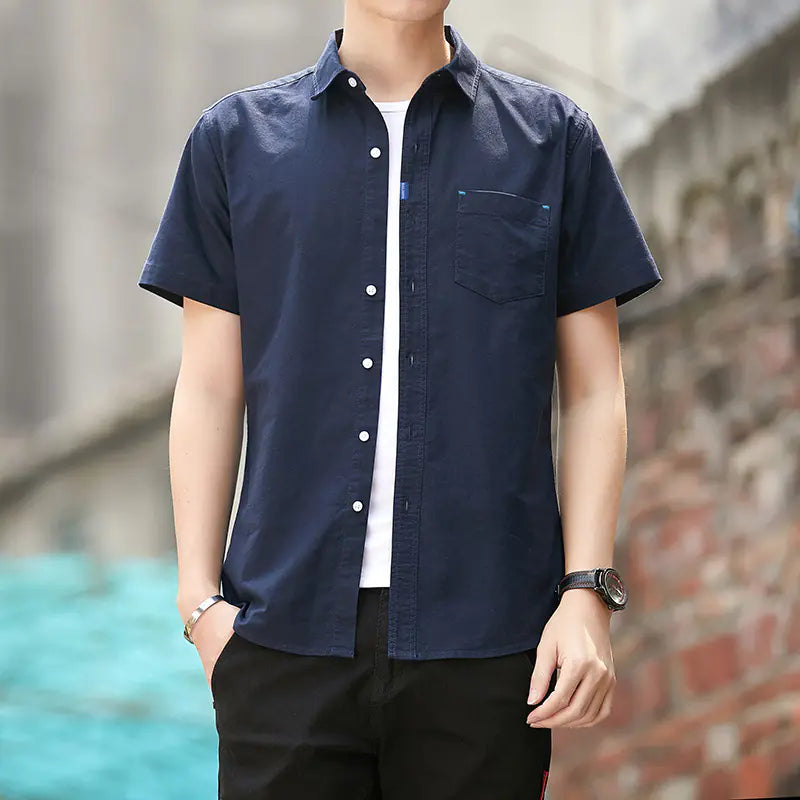 Men's Summer Short Sleeve Business Casual Shirt
