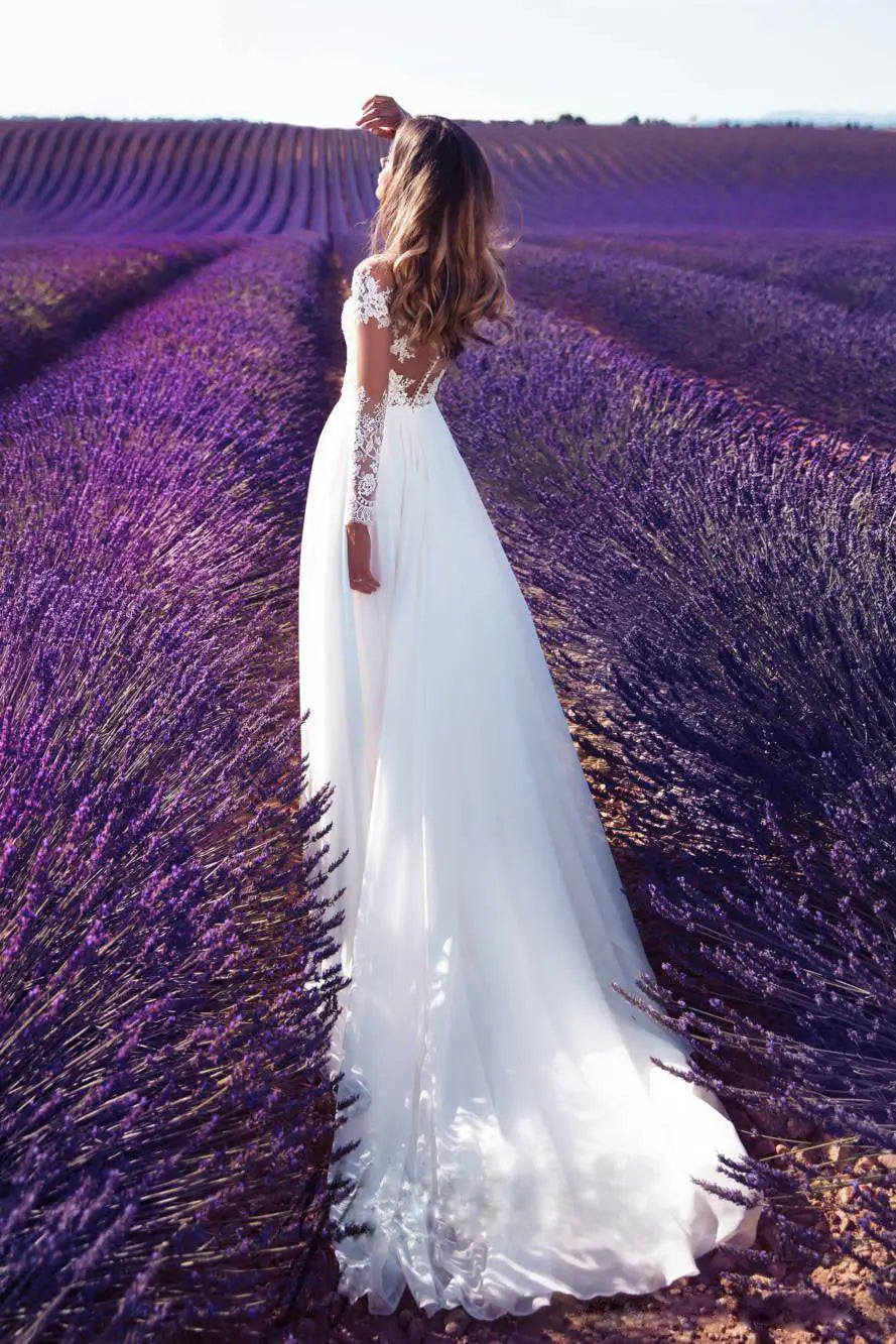 Women’s Long-Sleeve Sheer Lace Dress