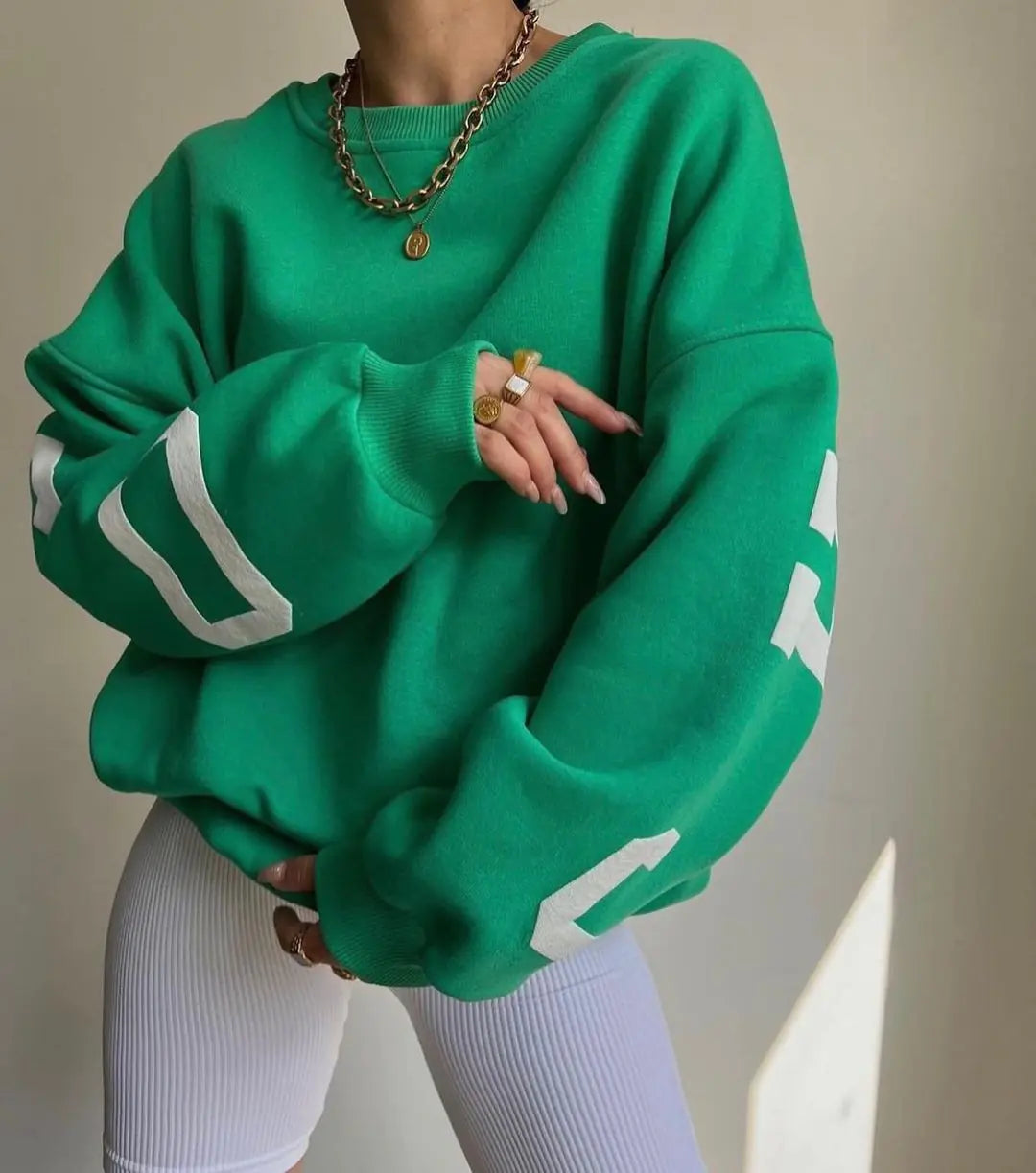 Women's Versatile Fashion Print Thickened Top