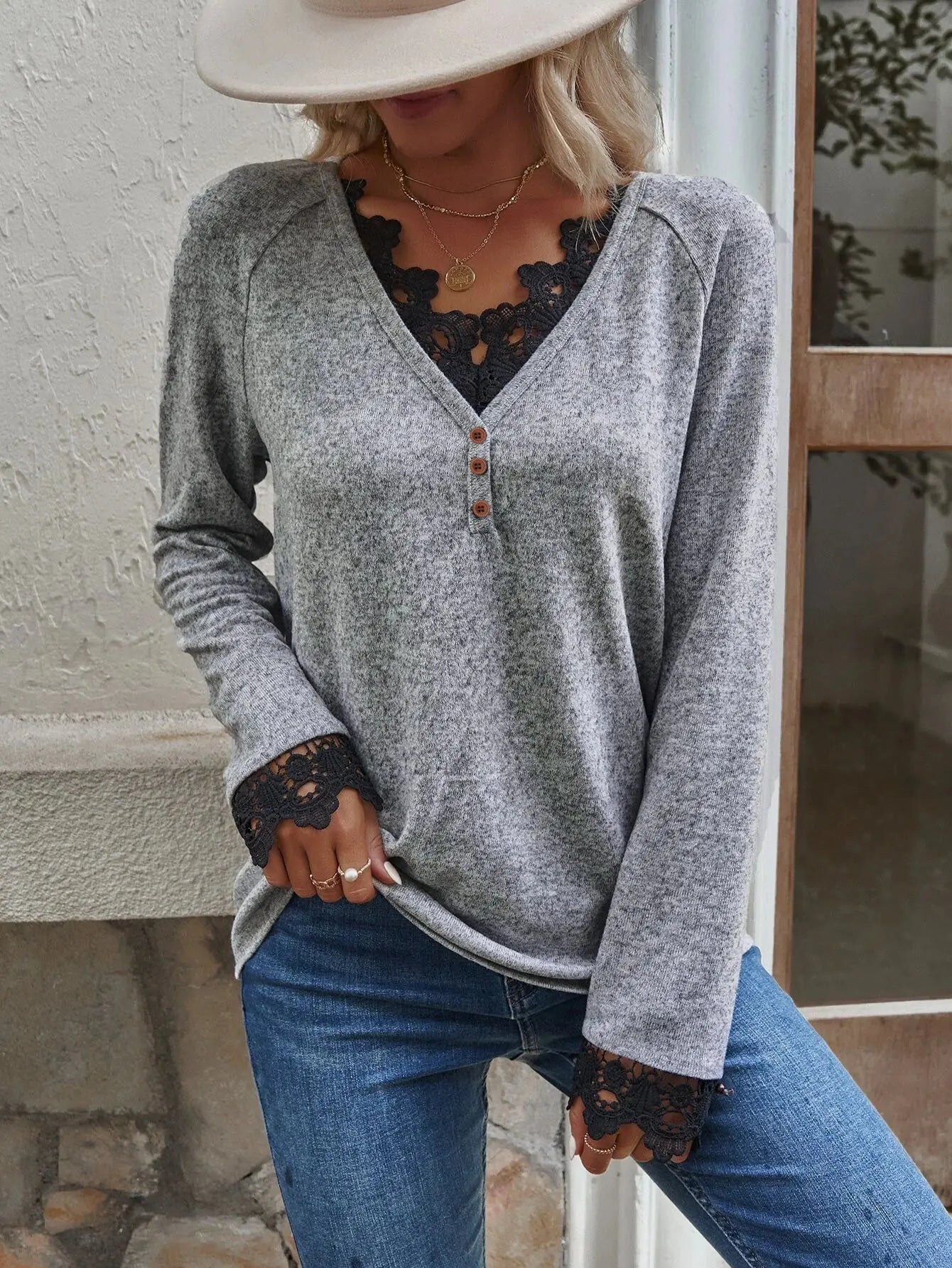 Women's Patchwork Knit T-Shirt Top