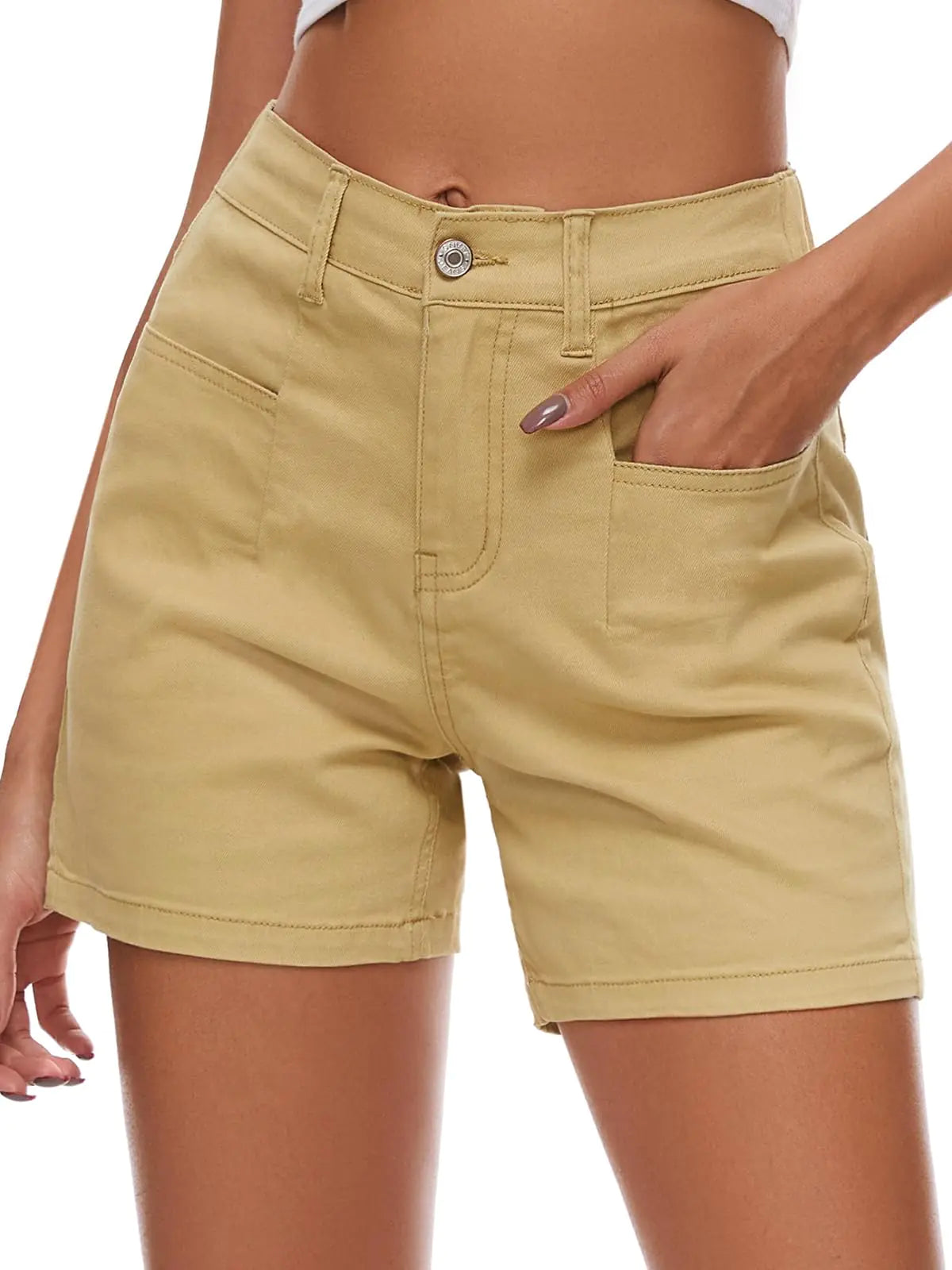 Rasutina Women Jean Shorts High Waisted Denim Shorts for Women Chino Cargo Shorts Womens Summer Jorts