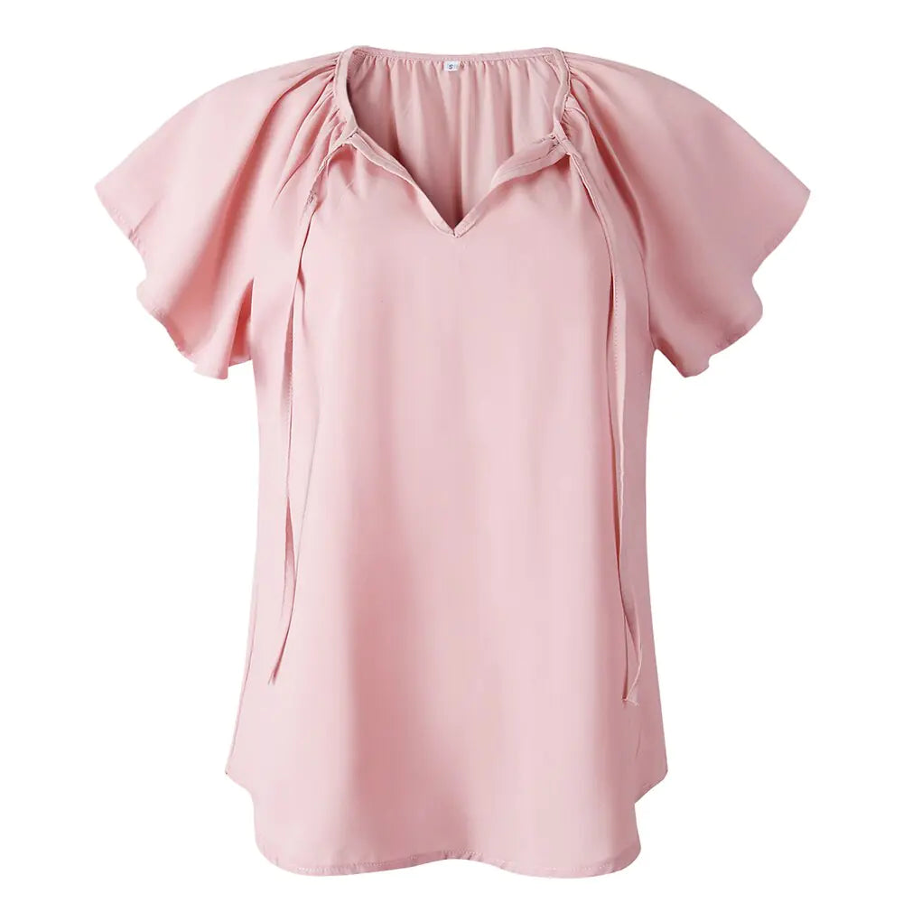 Summer Fashion V-Neck Short Sleeve Women's Top