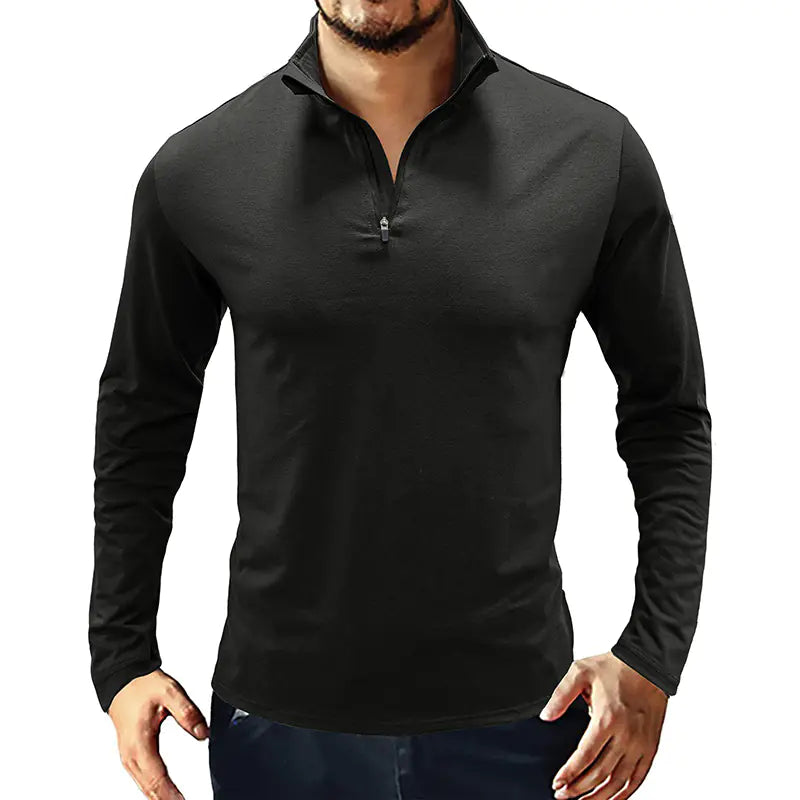 Men's Long-Sleeved Polo Shirt for Business Casual Wear