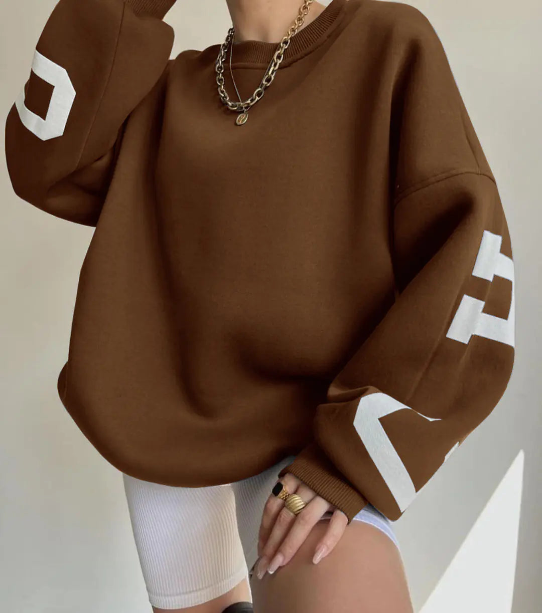 Women's Versatile Fashion Print Thickened Top