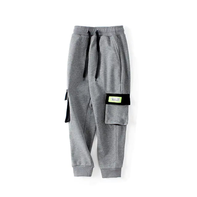 Kids' Cotton Sweatpants with Pockets for Teens
