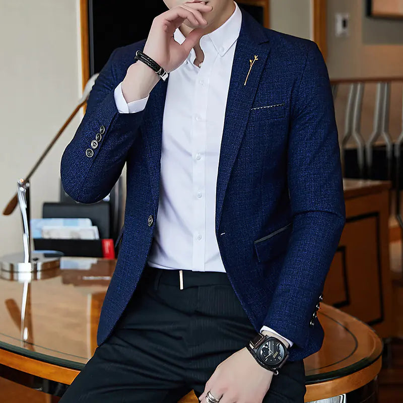 Korean Style Slim Fit Business Blazer for Men