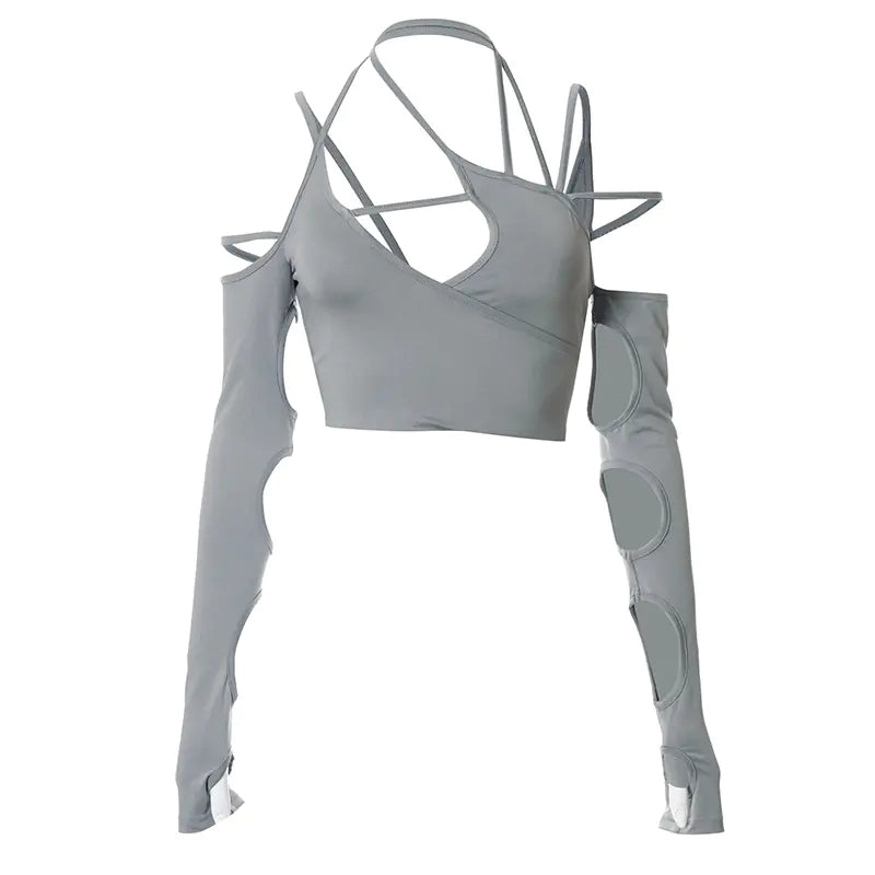 Q21TP294 Women's Summer Solid Color Crop Top Top