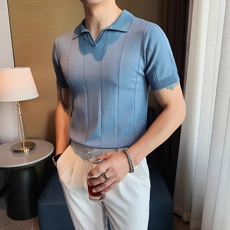 Men's Ice Silk Business Short Sleeve T-shirt