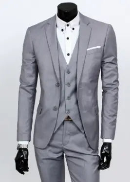 Men's Business Casual Suit - Slim Fit 3-Piece Set