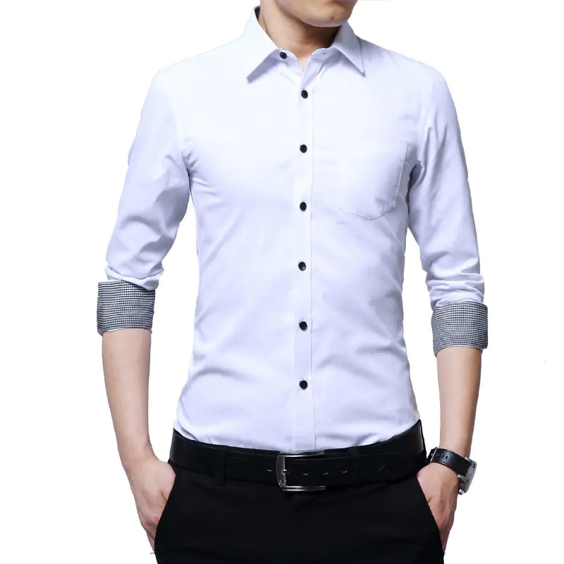 Men's Slim Fit Long Sleeve Summer Business Shirt