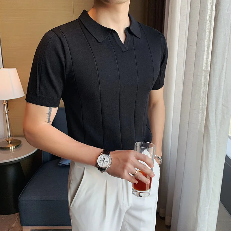 Men's Ice Silk Business Short Sleeve T-shirt