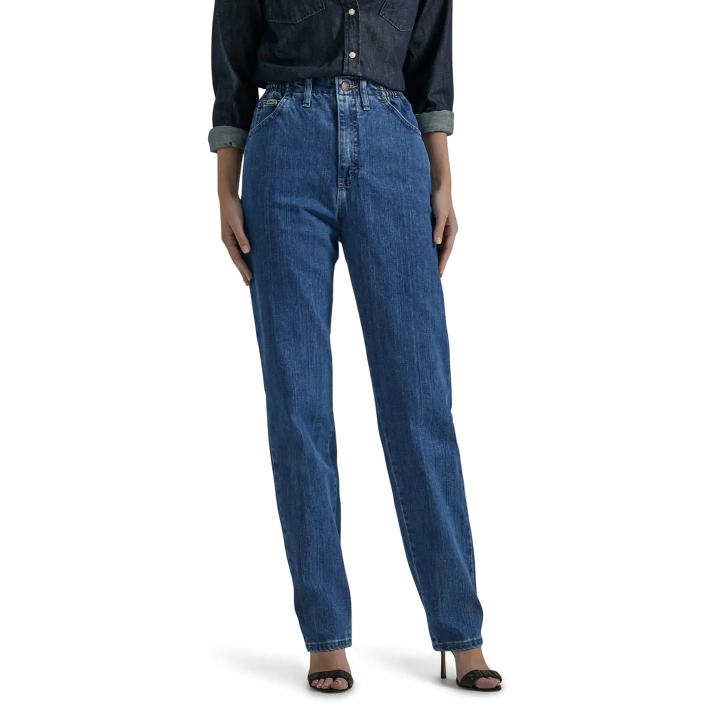 Lee Womens Missy Relaxed-Fit Side Elastic Tapered-Leg Jean Pepper Stone 8 Short