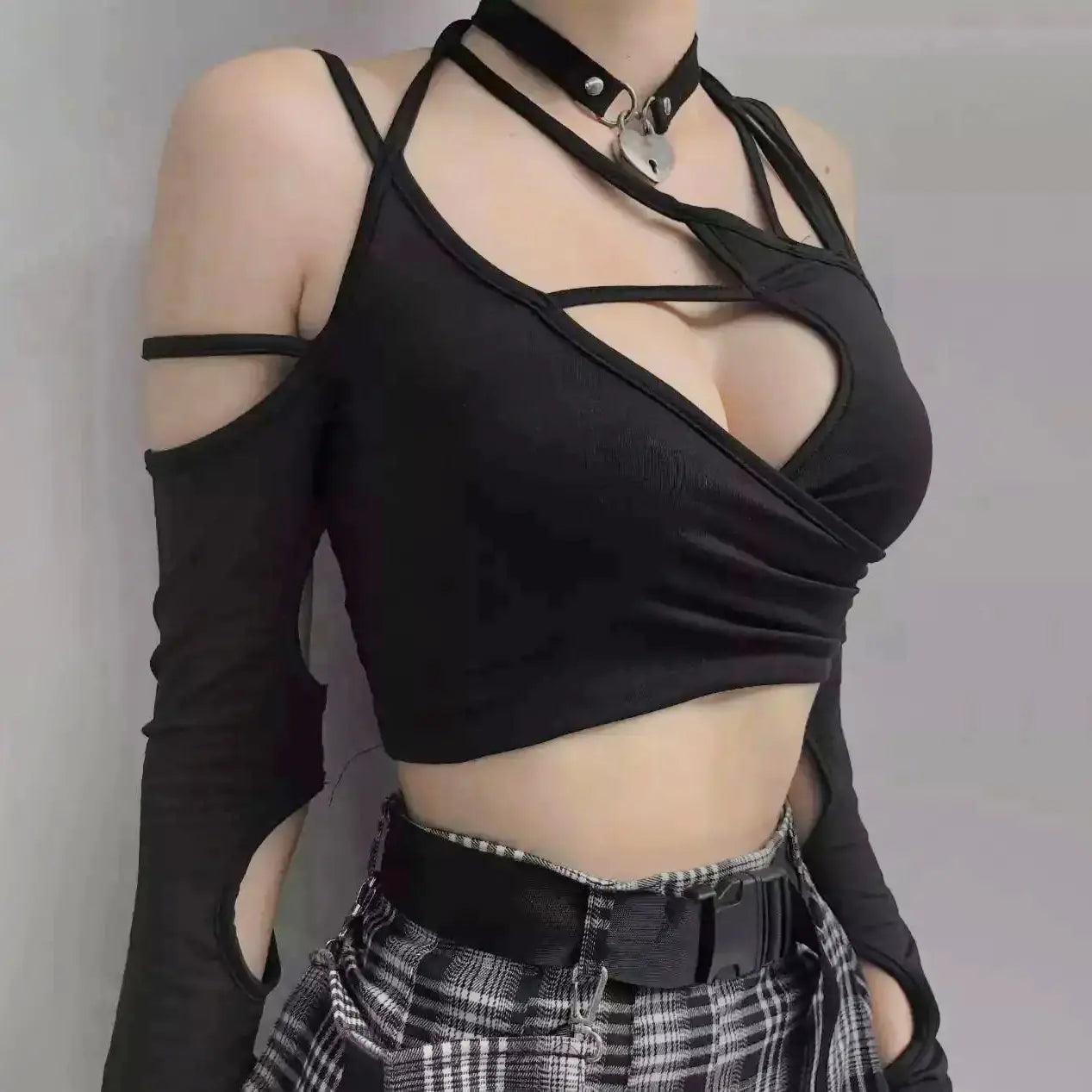 Q21TP294 Women's Summer Solid Color Crop Top Top