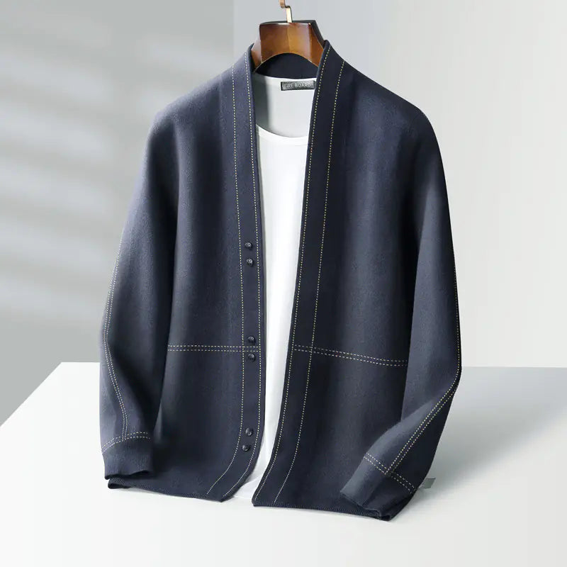 Men's Loose Business Casual V-Neck Knit Cardigan