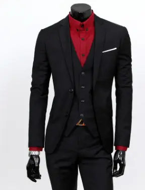 Men's Business Casual Suit - Slim Fit 3-Piece Set