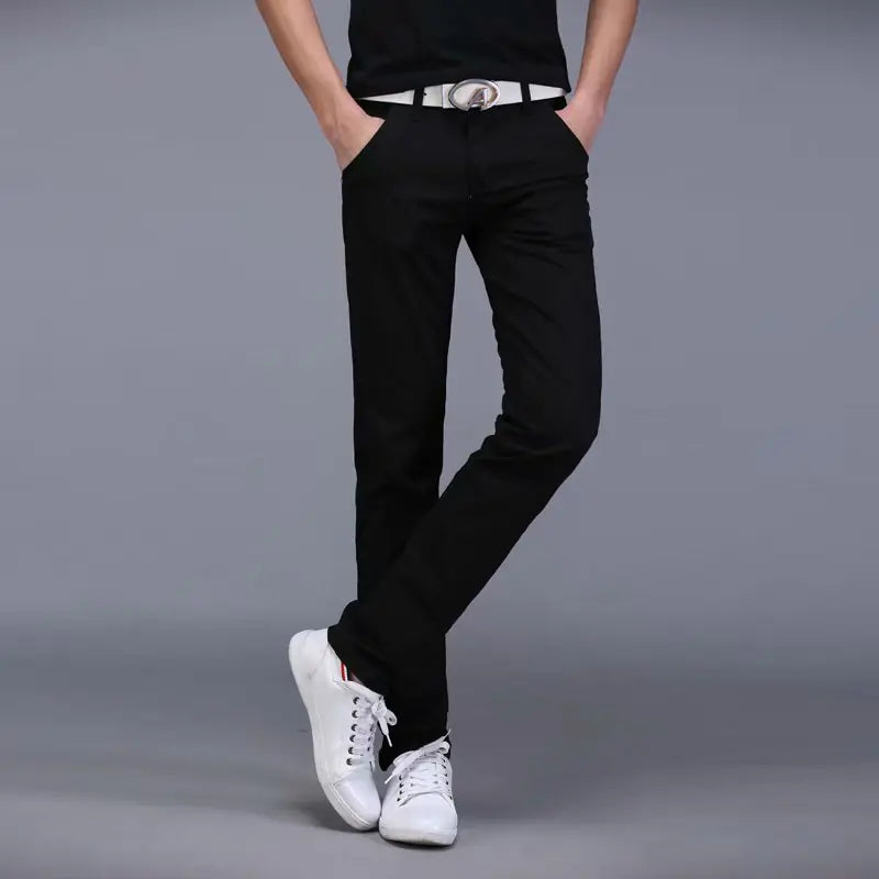 Men's Casual Straight Leg Pants - Slim Fit Summer Trousers