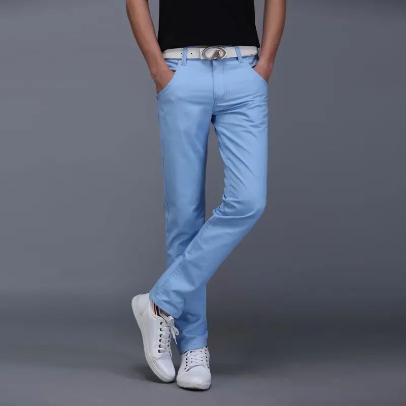 Men's Casual Straight Leg Pants - Slim Fit Summer Trousers