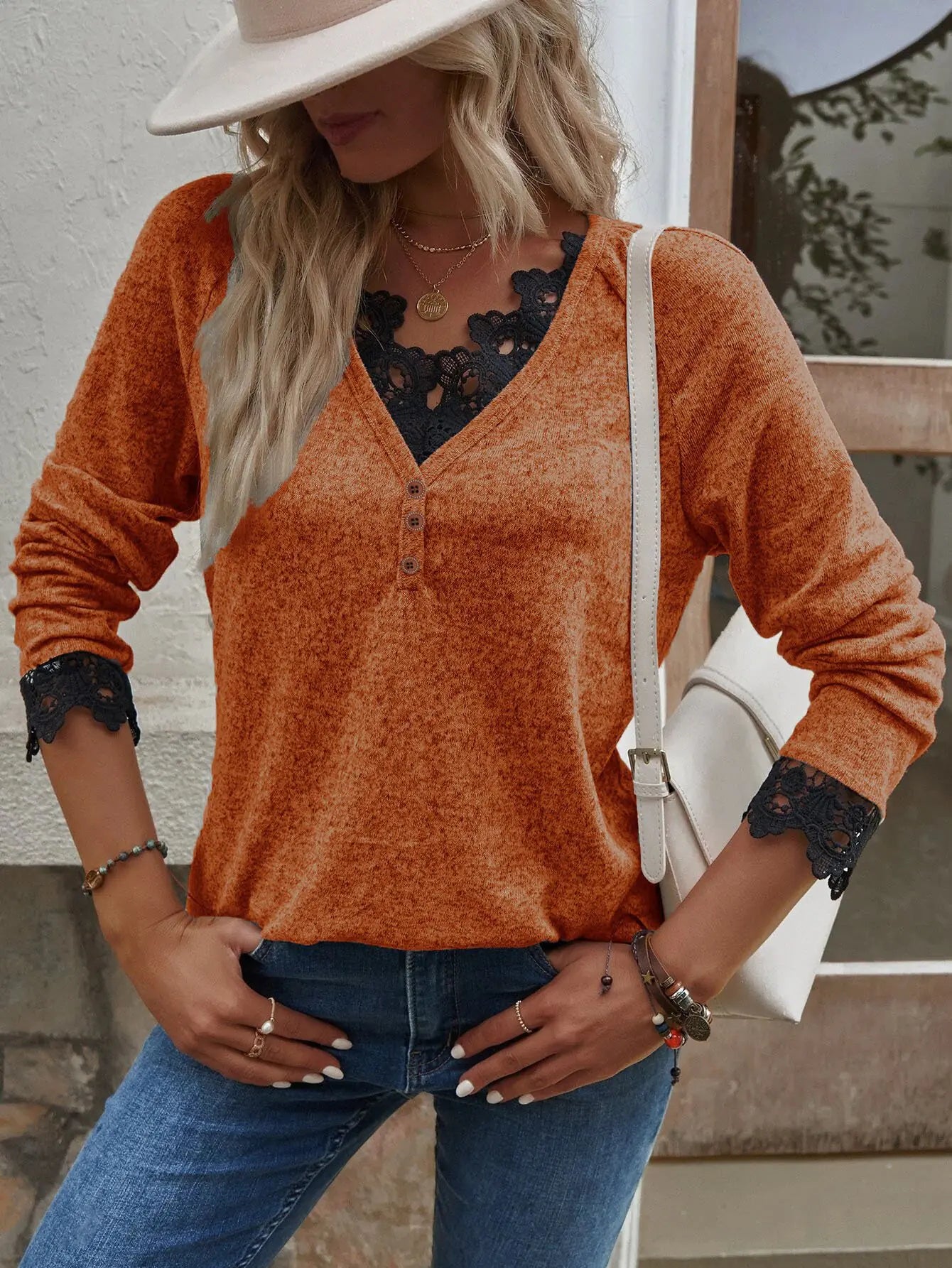 Women's Patchwork Knit T-Shirt Top