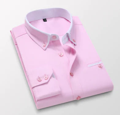 Men's Slim Fit Business Casual Long Sleeve Shirt