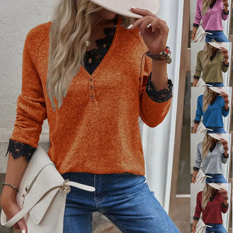 Women's Patchwork Knit T-Shirt Top