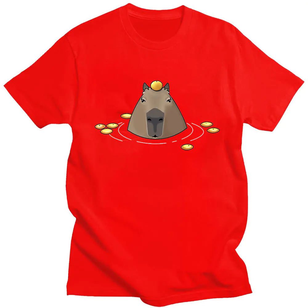Funny Cute Capybara Anime Graphic T-Shirt