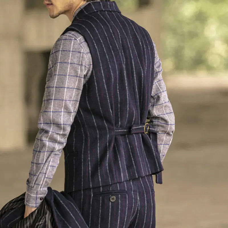 Men's Tweed Collar Single Breasted Business Vest