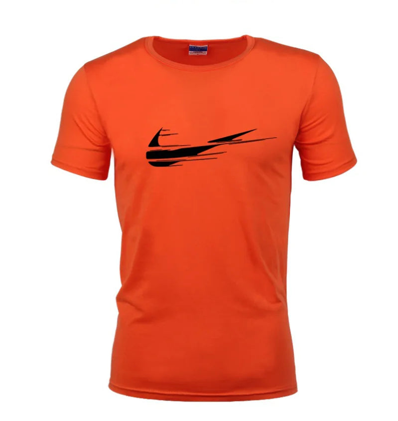 Men's Graphic Tee - Street Style, Swoosh Design