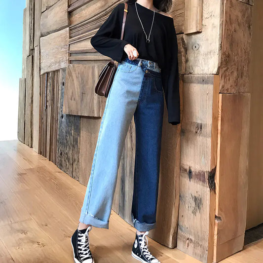High Waist Loose & Slim Cropped Women's Jeans