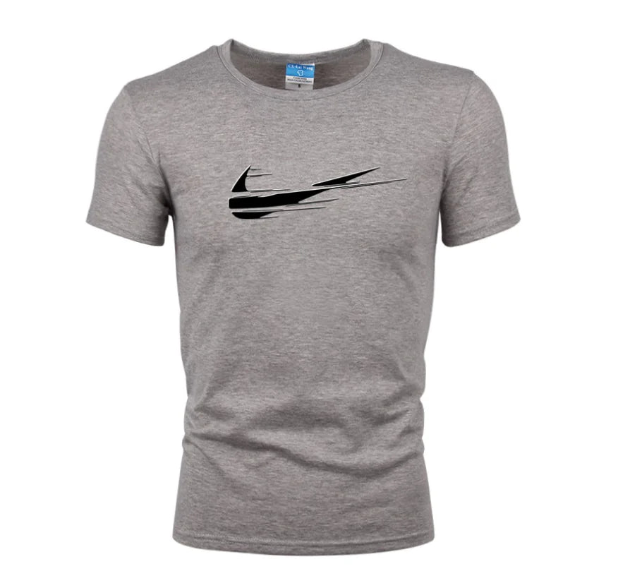 Men's Graphic Tee - Street Style, Swoosh Design