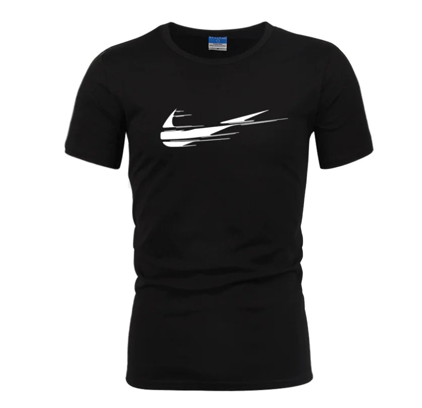 Men's Graphic Tee - Street Style, Swoosh Design